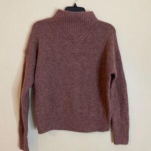 Madewell Dillon Mockneck Mauve wool blend  Cozy Sweater small oversized